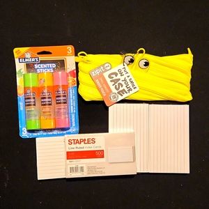 Zipit Small monster Binder pouches..glue sticks scented..index card